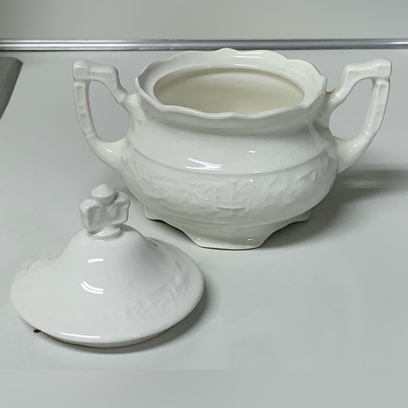 1920s Vintage 2 Handled Lidded MOUNT CLEMENS VOGUE Pottery Sugar Bowl - Picture 8 of 14